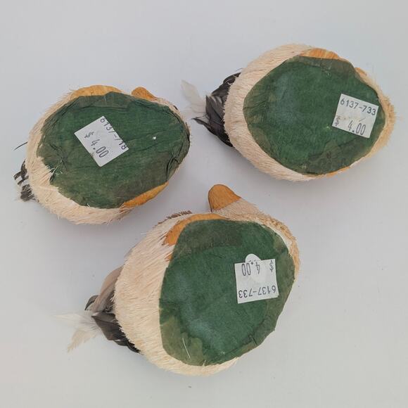 Trio Sisal Ducklings Easter Decor Baby Water Fowl Straw Bristle Feather Bird VTG - Picture 7 of 10